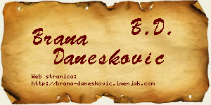 Brana Danesković vizit kartica